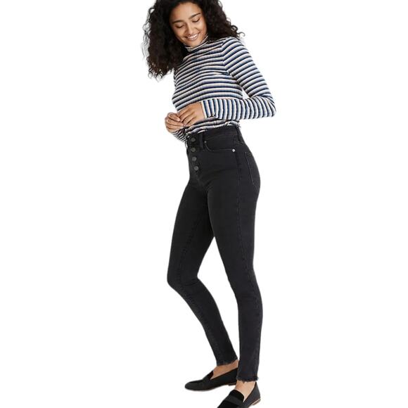 Madewell 10" High Rise Skinny Jeans Button through edition 27 - Picture 4 of 11